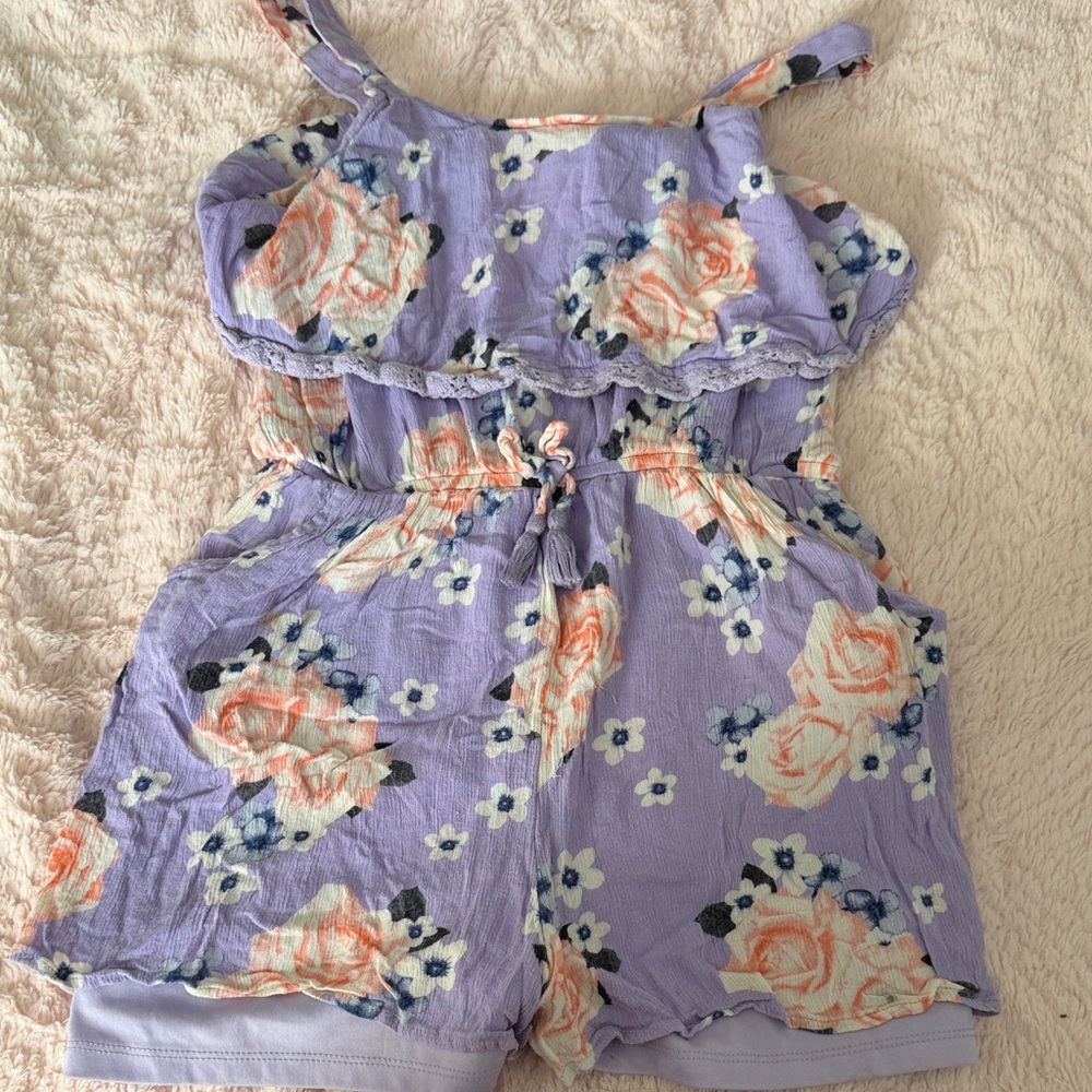 Justice Lavender Floral Kids Romper